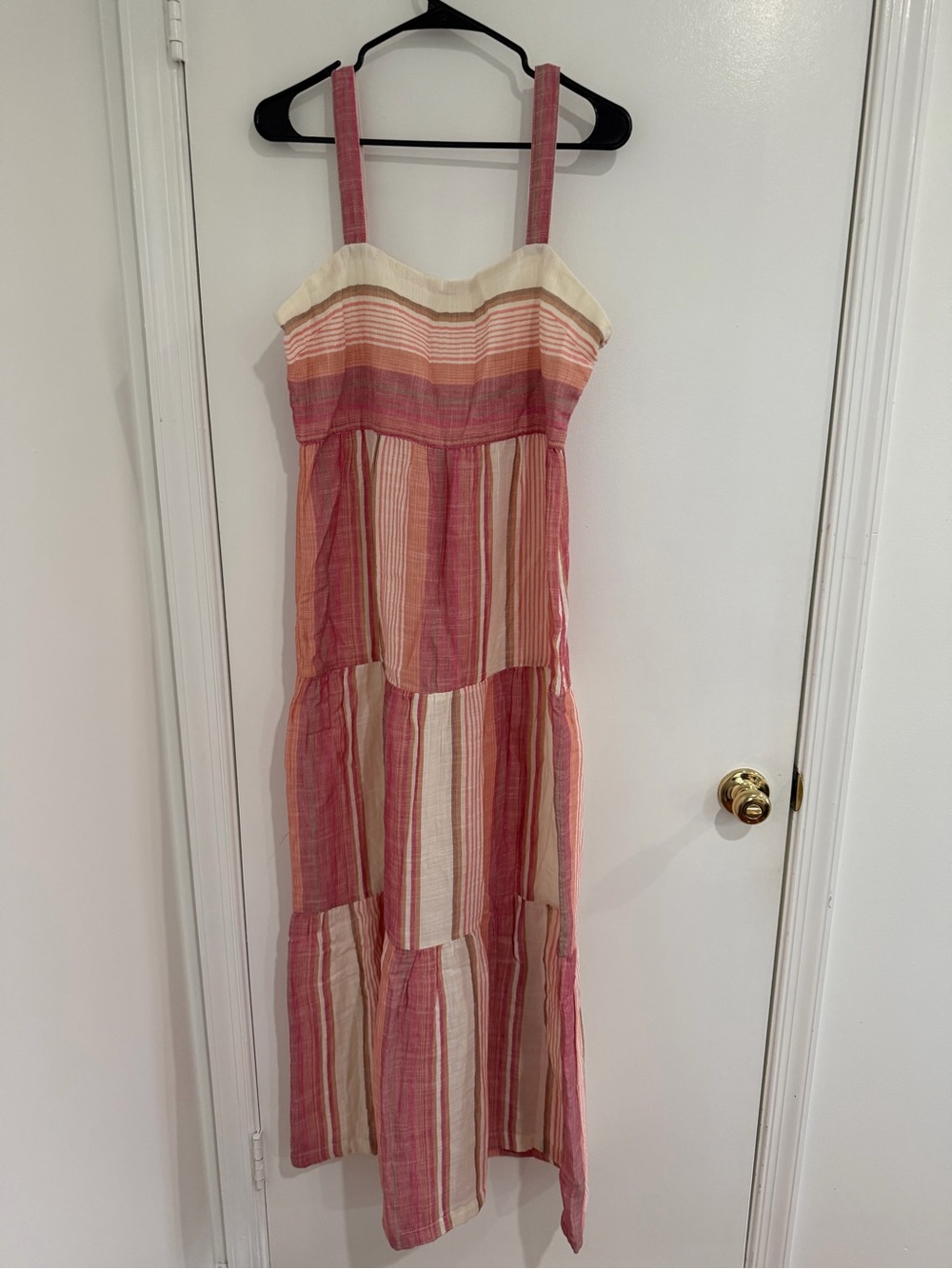 Faherty Maxi Dress Olastripe Women’s Large Coastal Boho Sundress Summer Resort